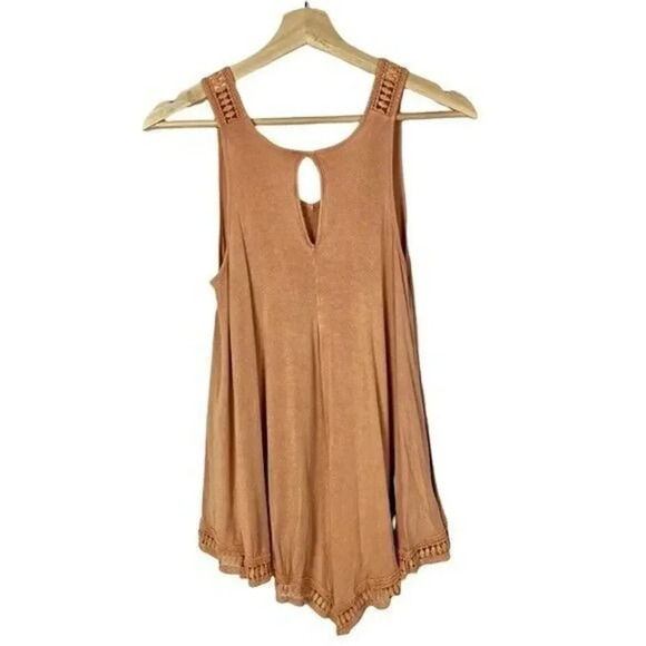 Altar'd State Orange Crochet Trim Boho Sleeveless Swing Tank Top XS - Picture 2 of 5